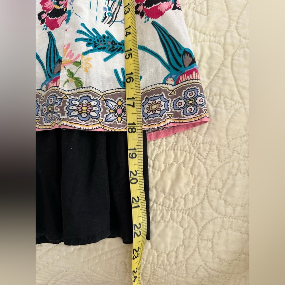 Modbe Floral Skater Skirt XS Cottagecore Boho Garden Print Cotton Ruffle Hem - Picture 8 of 10